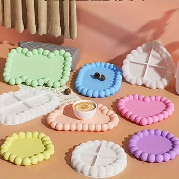 Moule en silicone pour sous-verre en plâtre à bulles bricolage, présentoir à bijoux, porte-bougie, décoration de la maison, cadeau artisanal, moule exécutif