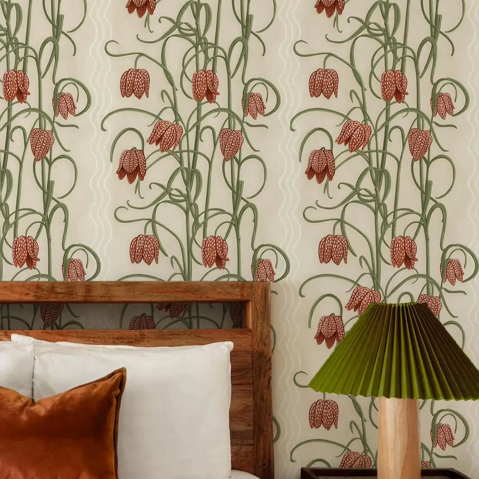 Vintage Floral and Leaves Wall Paper Peel And Stick,Flowers Wall Mural For Home Decorations,Self-adhesive Or Tradition Wall Art