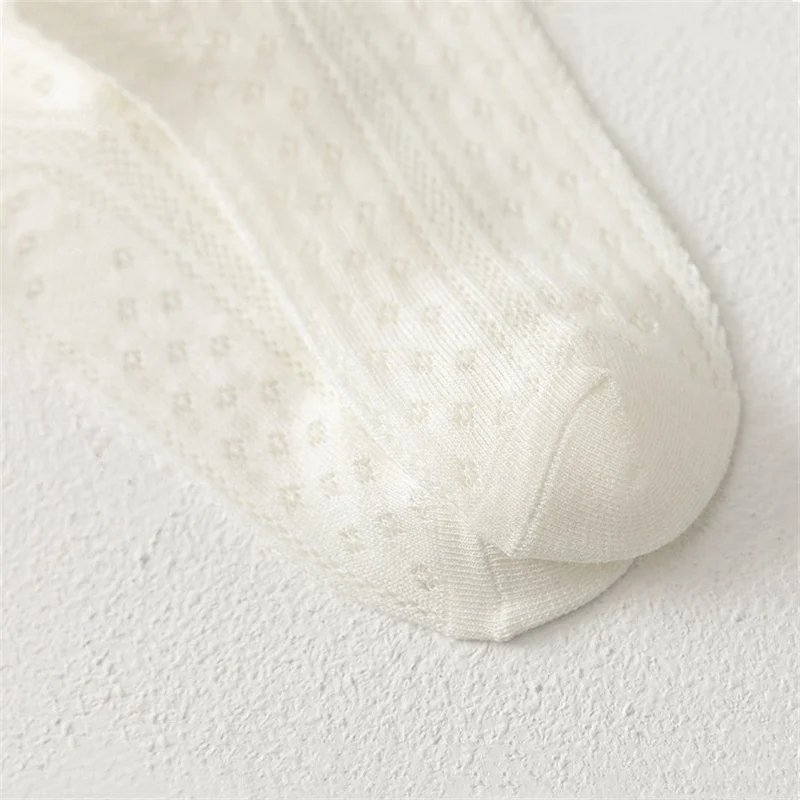 5Pairs/set Children Mesh Socks For 2-12Years Girls Summer Thin Breathable Kids Socks Sweet Fashion White Princess Lace Sock New image 5