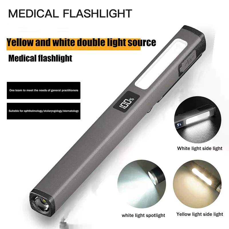 

Перезаряжаемый фонарик-ручка, светодиодный фонарик-ручка, карманный светильник для кемпинга, работы, ремонта, уличный маленький мини-коб, магниты