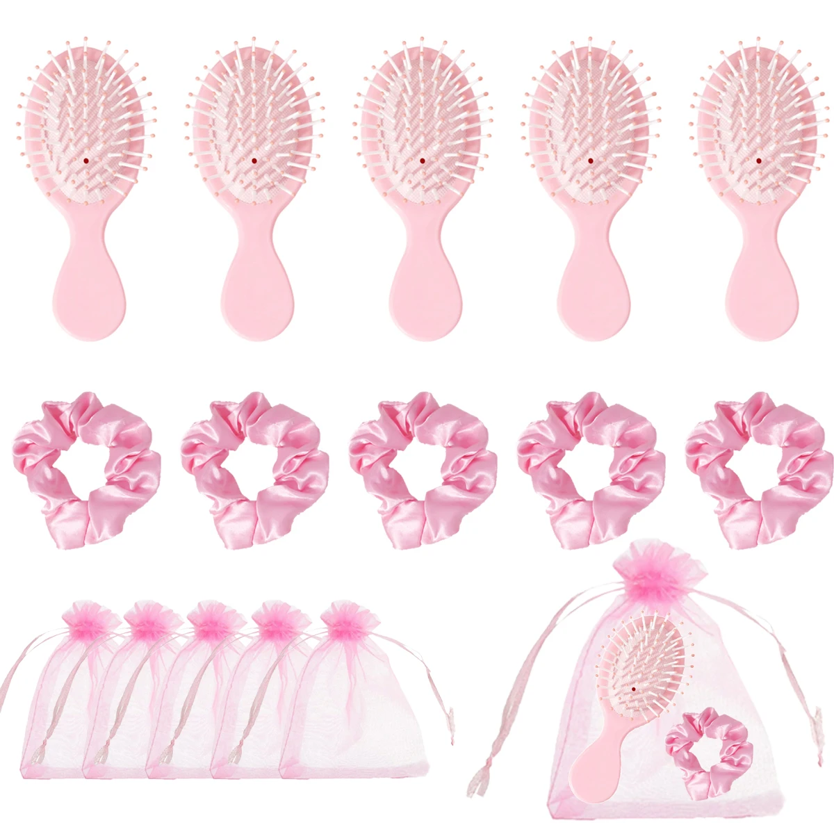 

Sleepwear Overnight Party Supplies Set – Scalp Massage Comb, Satin Headband & Gift Bag, Pamper Kit for Real Hair Wigs