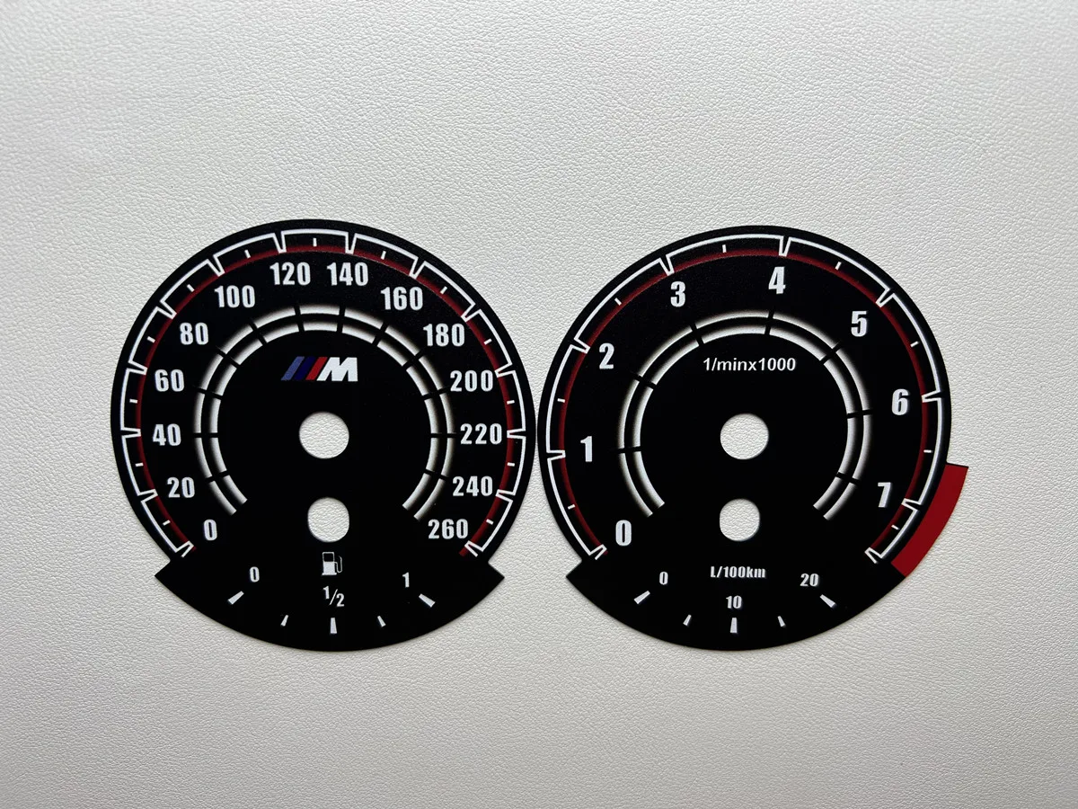 Counter Speedo Tacho Dials For BMW E84 X1 E87 E60 E90 E70 Petrol Instrument Gauge Face Overlay 260KM/H