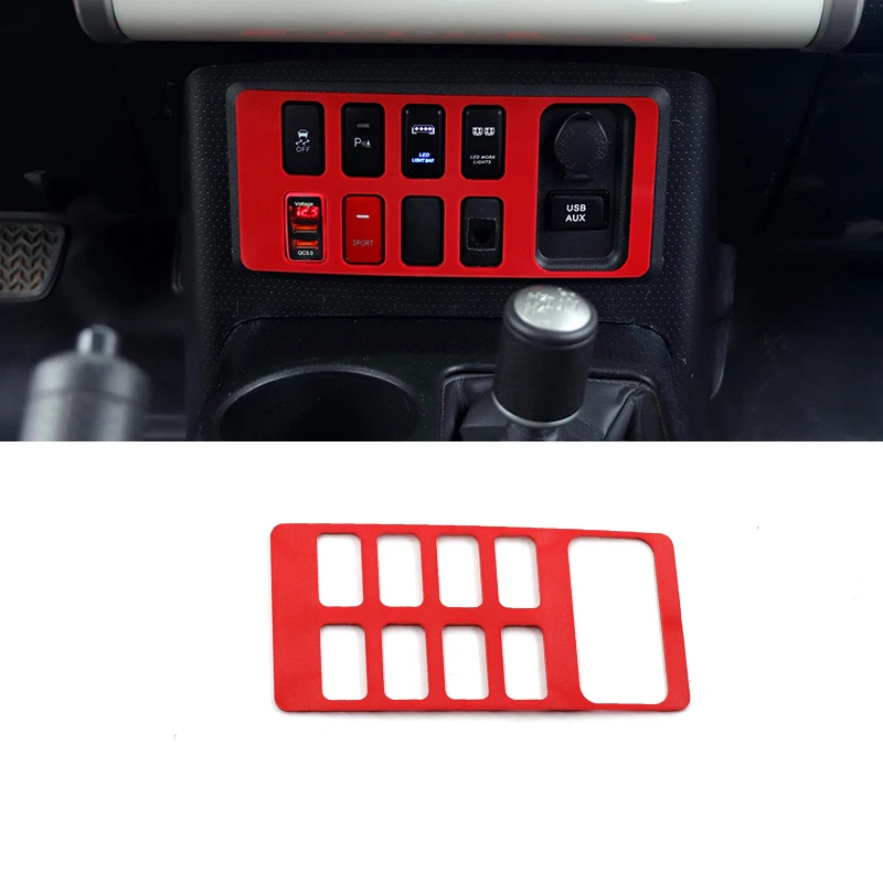 1pc Cruiser Switch Button Cigarette Lighter Panel Decorative Cover For Toyota FJ Cruiser Central Control ABS Frame Sticker