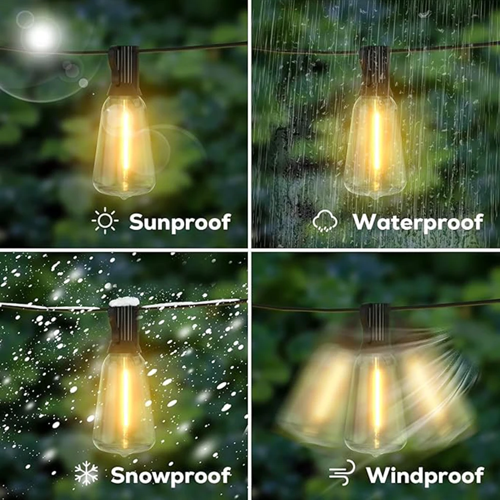 Outdoor LED Light Garland String Lighting E12 Socket 220V 110V Connectable Waterproof Patio Backyard Party Light Street Garland