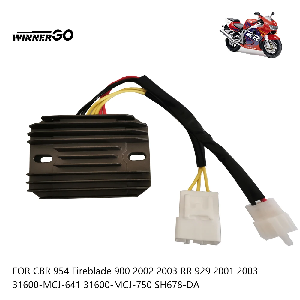 Spannungsregler Gleichrichter FÜR Honda CBR 954 CBR954 Fireblade 900 CBR RE RR 929 CBRRR CBRR 31600-MCJ-641 31600-MCJ-750 SH678-DA – Detail 6