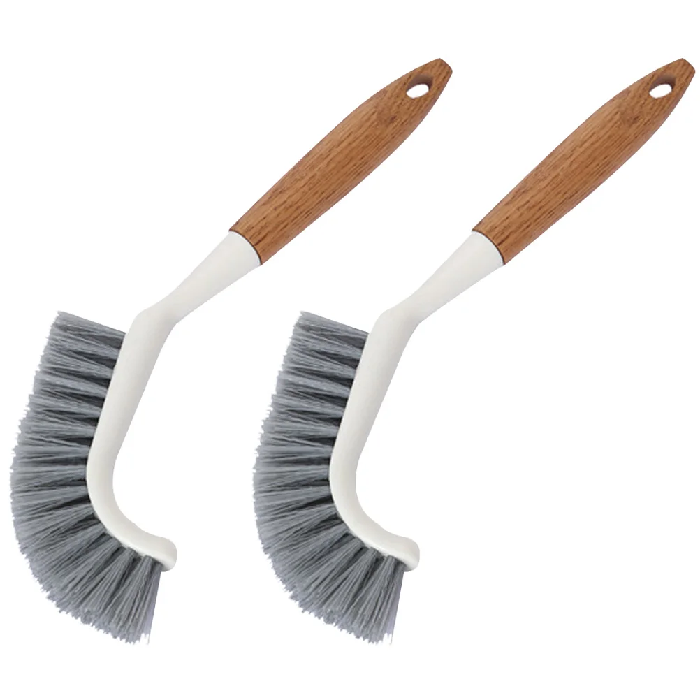 

2 Pcs Cleaning Brush PP Material Wooden Handle Floor Brush Dense Bristles Bathroom Cleaner Home Supply Window Groove Scrubber