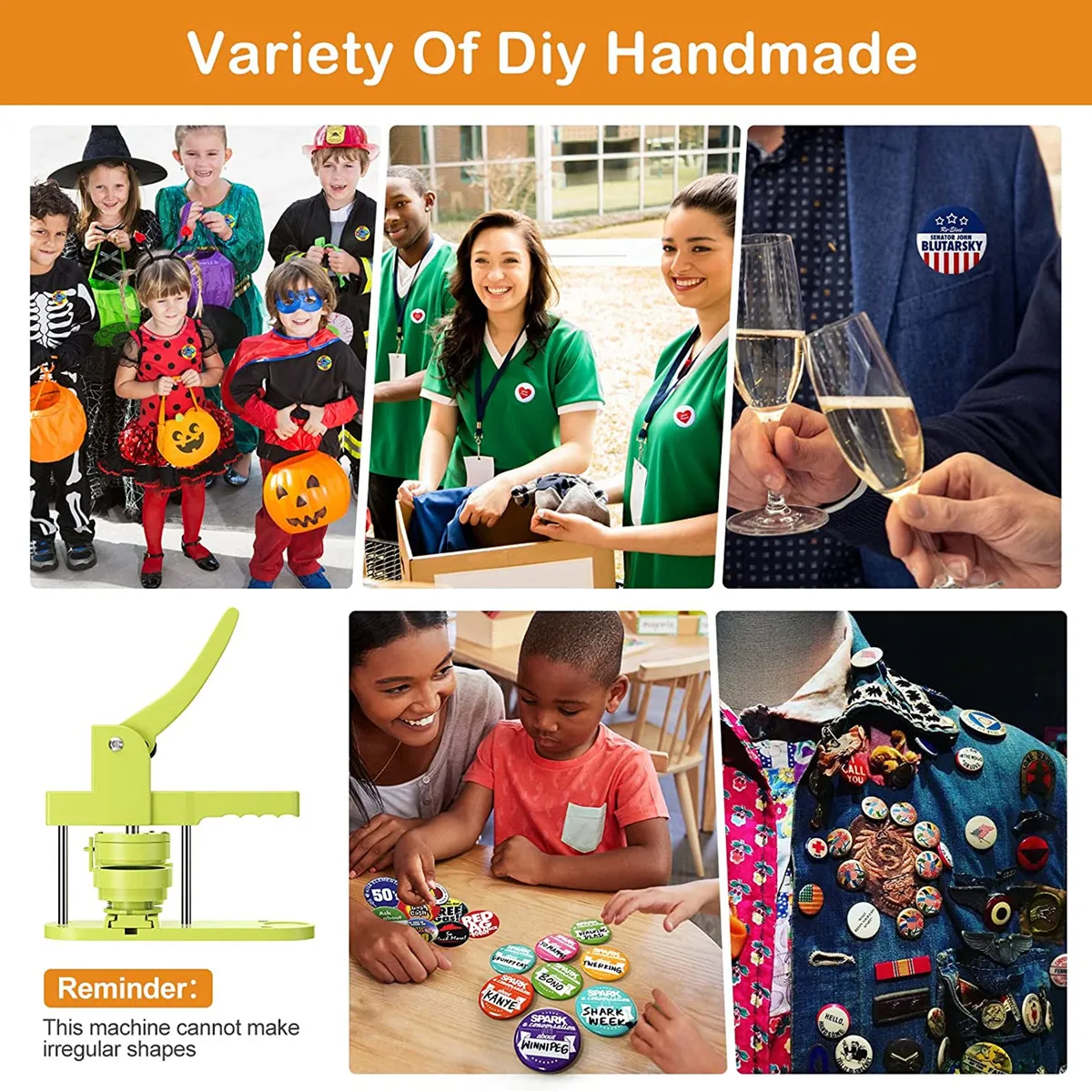 

Набор для изготовления значков и кнопок (100-300 шт.), пресс для значков с круглым вырубным ножом и формами, станок для самостоятельного изготовления значков