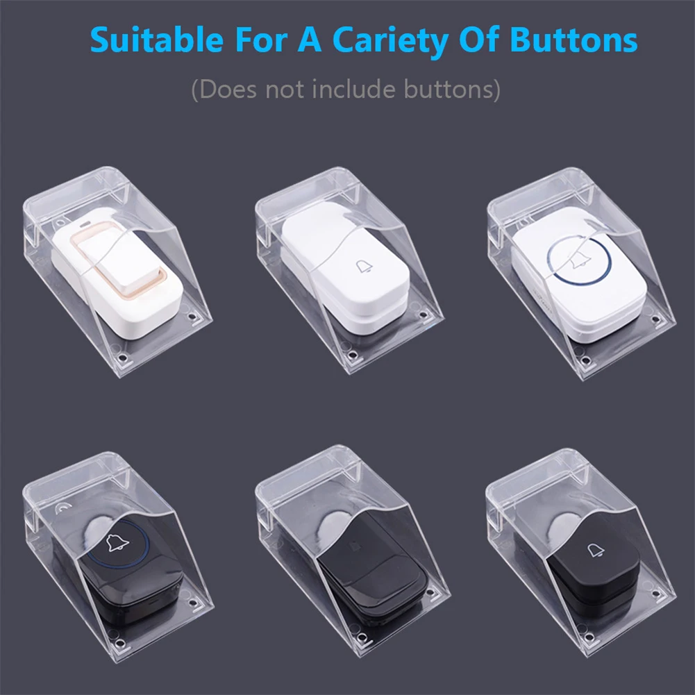 Waterproof Doorbell Cover Wireless Tough Smart Doorbell Ring Chime Button Outdoor Transparent Double-Sided Tape Transmitter
