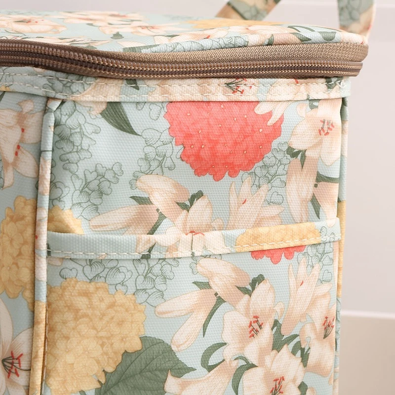 BYMONDY Floral Insulated Lunch Bag for Women Work Picnic Large Cooler Bags Reusable Waterproof Canvas Thermal Lunch Bag Tote Box