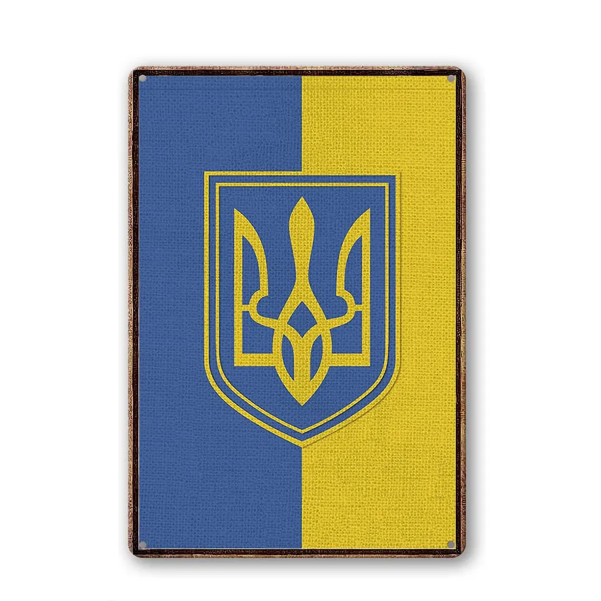 Vintage Tin Sign Ukraine Coat of Arms Regional Nation International World Country Particular Area Metal Tin Sign Wall Art Kitche