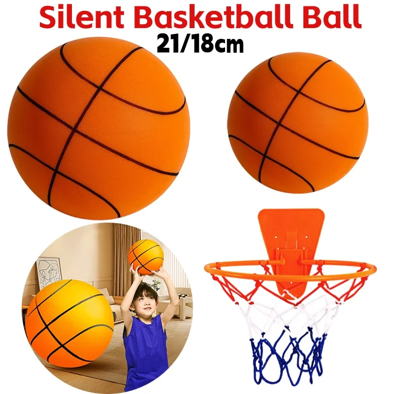 Air Bounce Basketball High-Resilience Mute Dribbling Basketball Lightweight for Various Indoor Activities