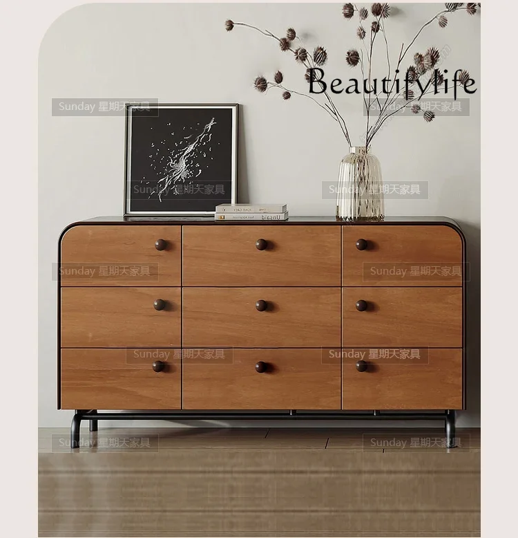 

SS French Log Living Room Bucket Cabinet American Now Simple TV Cabinet Wabi Silent Wind Locker/