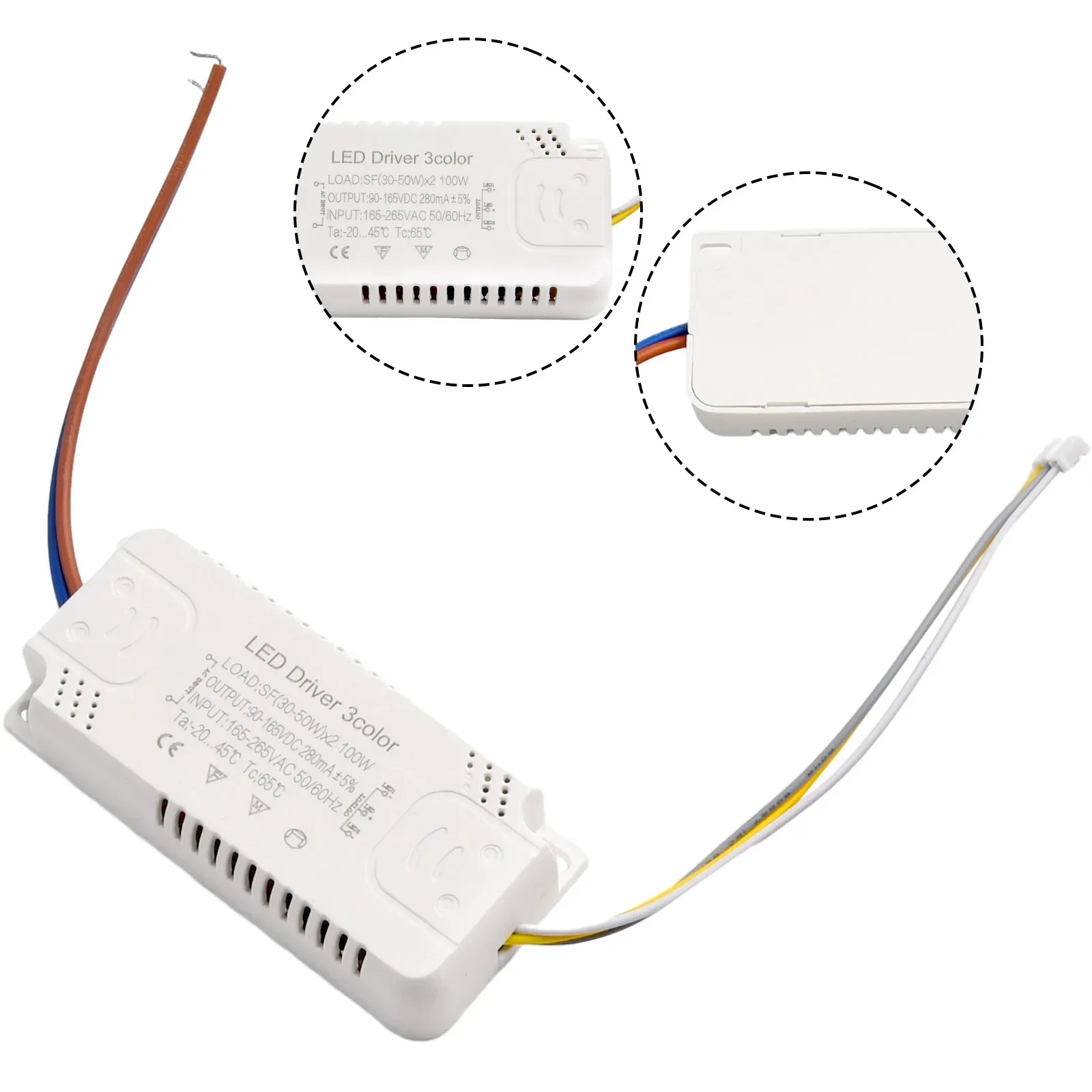 8-24w 20-40w 30-50w LED Driver 3 warna adaptor untuk lampu LED Tidak isolasi transformator pengganti untuk LED lampu langit-langit