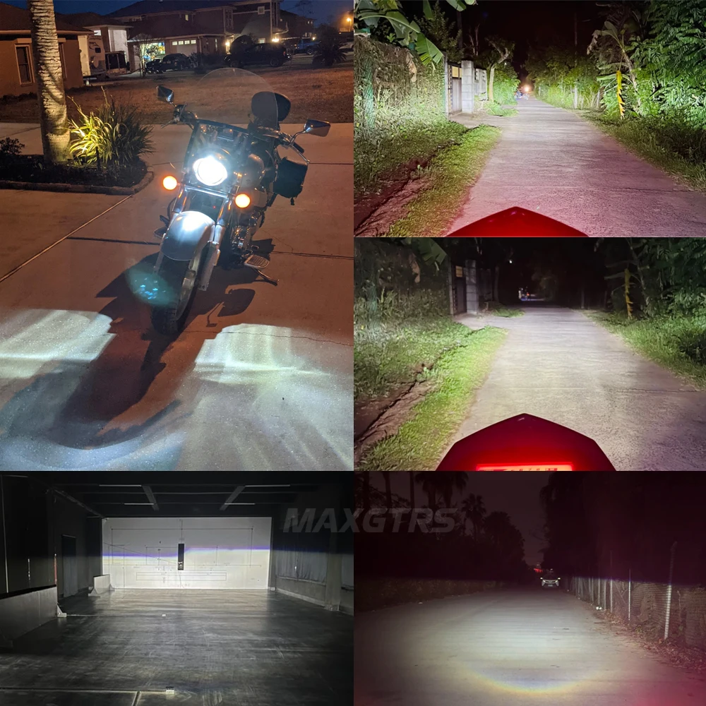 Maxgtrs H4 LED المصباح لمبة Canbus مع عدسة 55 واط عالية الطاقة توربو عالية/منخفضة شعاع كشافات للدراجات النارية سكوتر تشغيل الضوء