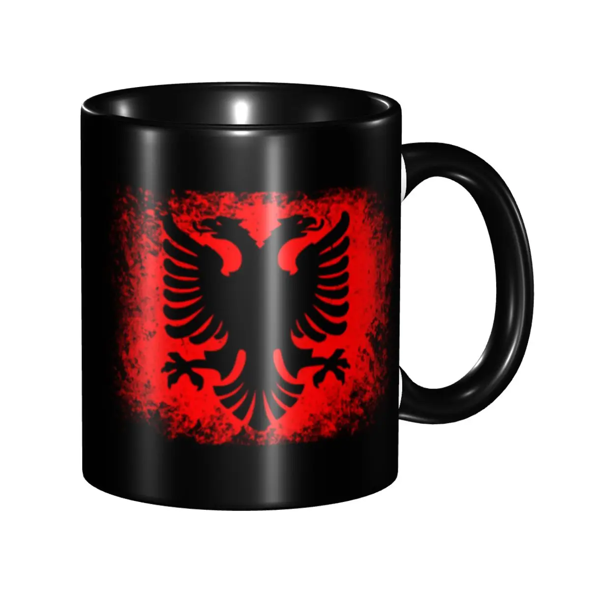 

DIY Albanian Flag Albania Eagle Ceramic Mugs Customized Coffee Cup Creative Gift
