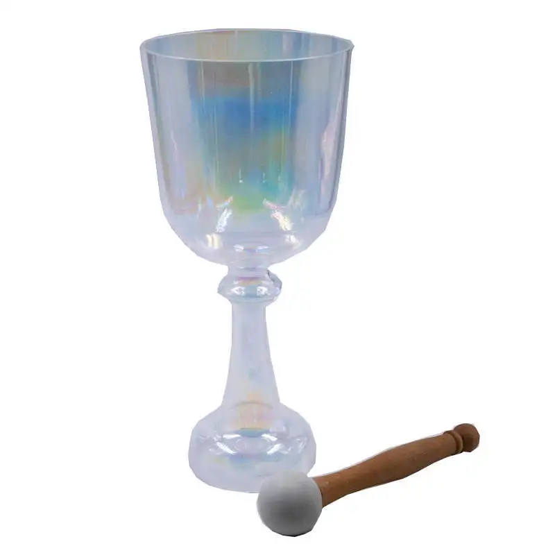 New handheld quartz crystal chalice with handle for yoga meditation and sound healing chalice