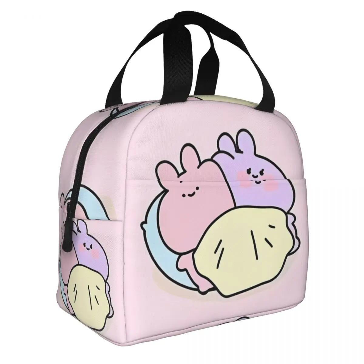 Asamimichaan Cartoon Insulated Lunch Bags Portable Asamimi Lunch Container Thermal Bag Tote Lunch Box School Food Storage Bags