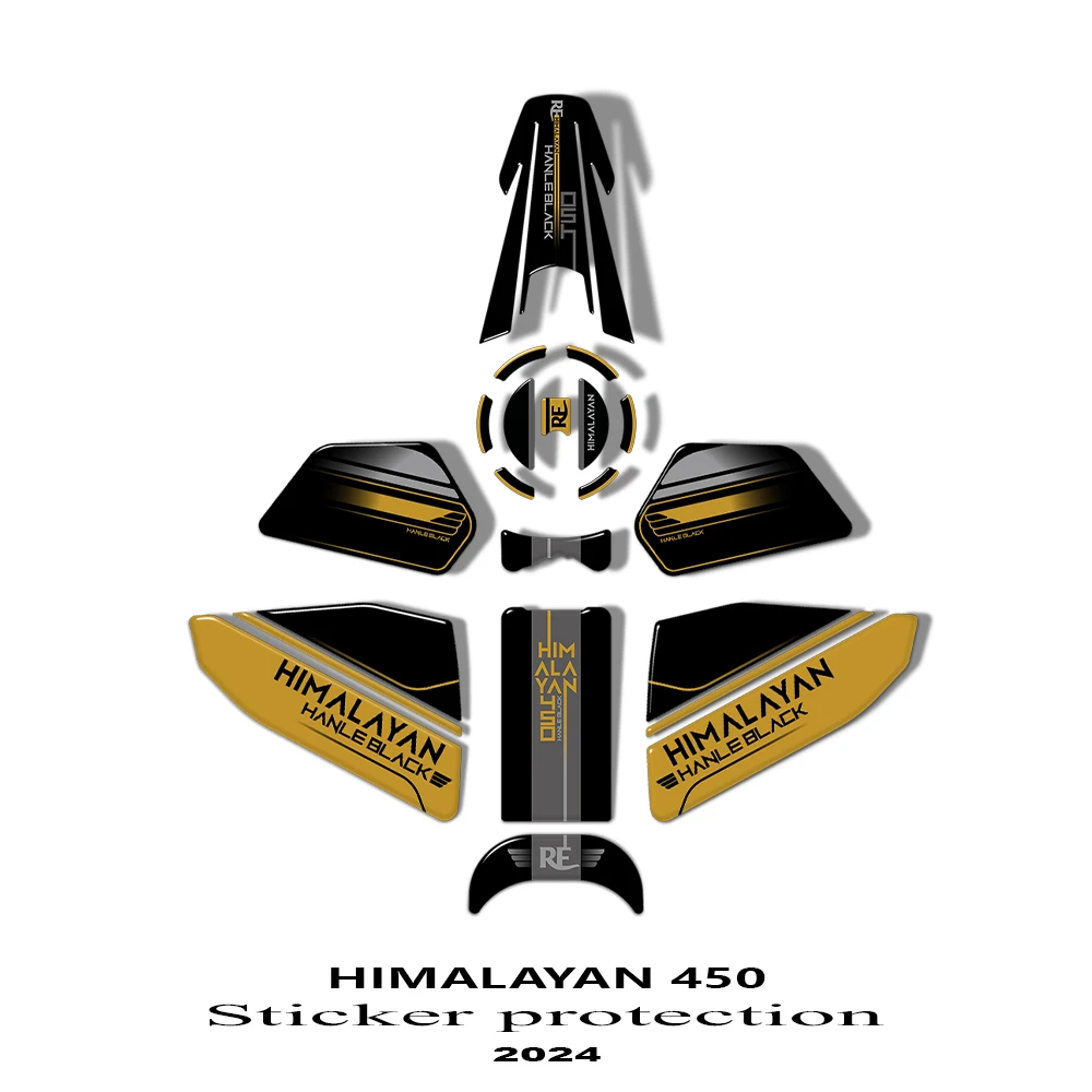 

Side Tank Stickers For Himalayan 450 Hanle Black Motorcycle Accessories 3D Resin Sticker Protection Kit