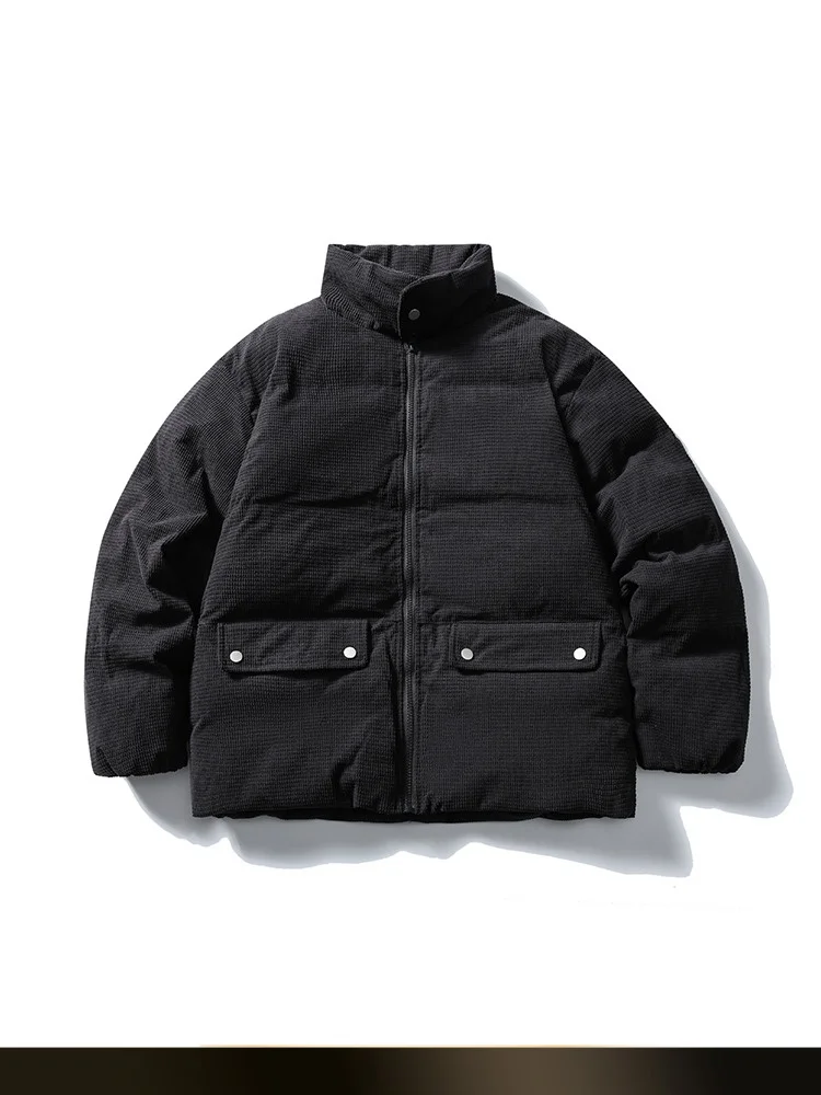 

Nted Retro Japanese Sle Cotton Jaet with Large kets Corduroy Thiened Warm Loose Casual Outerwear for Teens