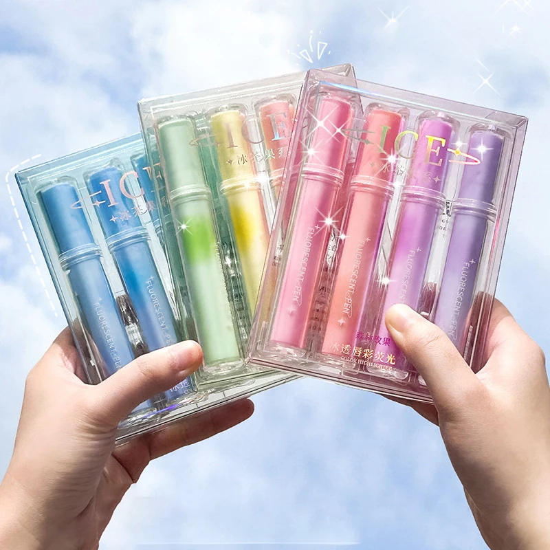 4 PCS / Set Highlighter Student Notebook Note-number Pen Color Highlight Light Color Pen