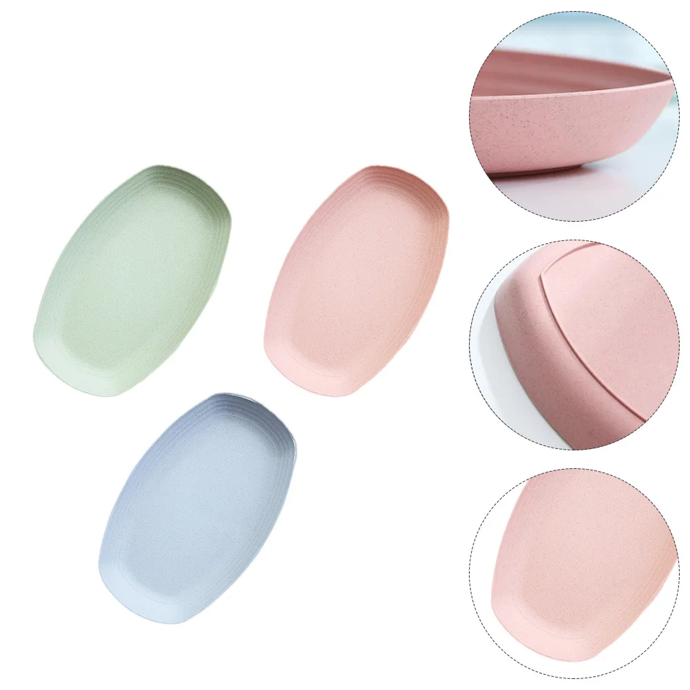 

6Pcs Fruit Plates Oval Storage Trays for Food Dessert Serving Tableware Kitchen Home Hotel Restaurant Coffee Shop Use