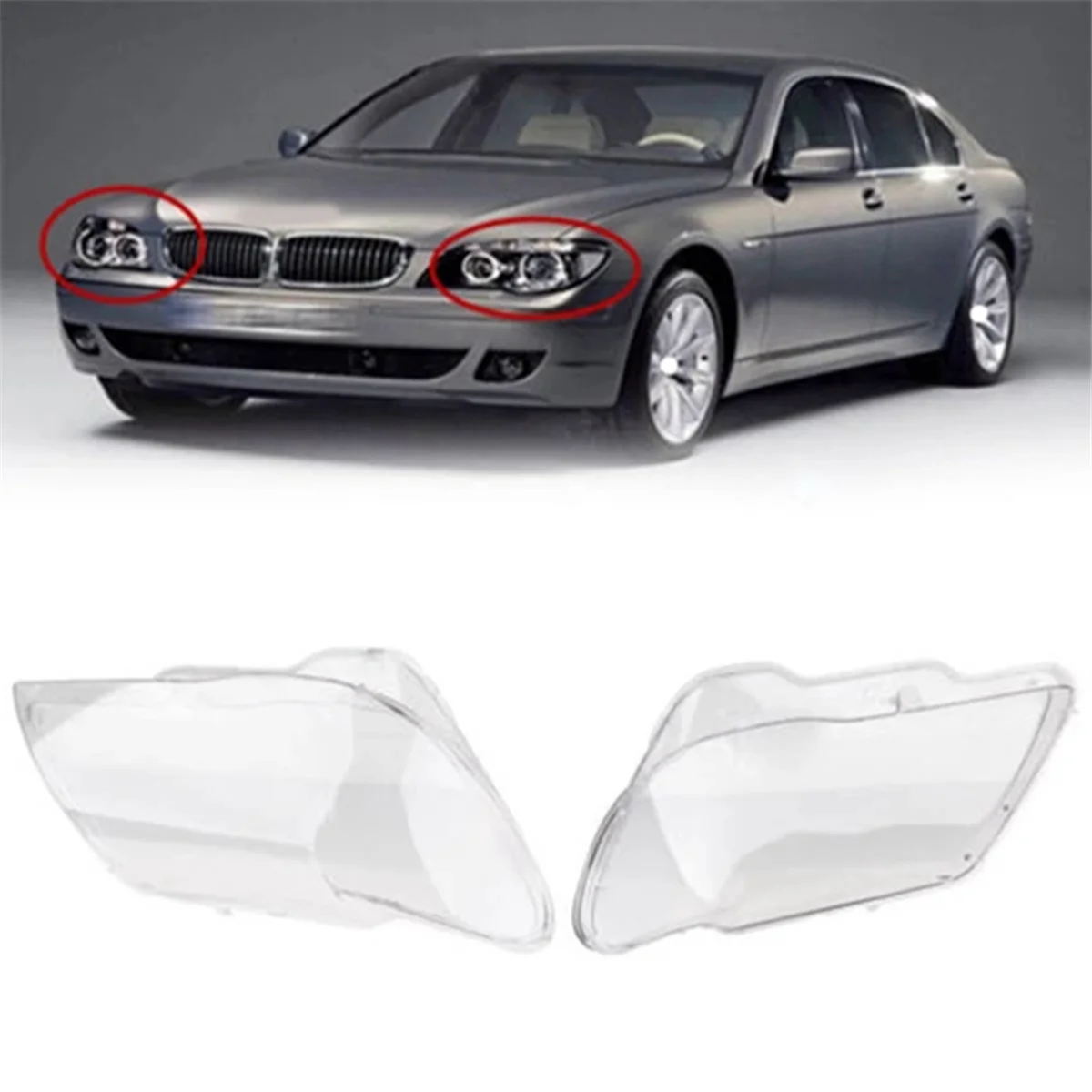 Car Left Front Head Light Lamp Lampshade Lens Shell Cover for BMW 7 Series E65 E66 2005-2008 Headlight