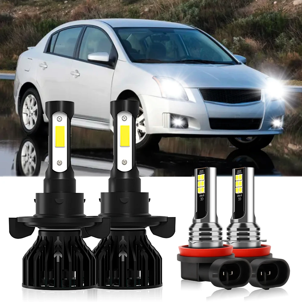 

4x LED Headlight Hi/Lo Beam Fog Light Bulbs H13 H11 Combo Lamps For Nissan Sentra 2004 2005 2006 2007 2008 2009 2010 2011 2012