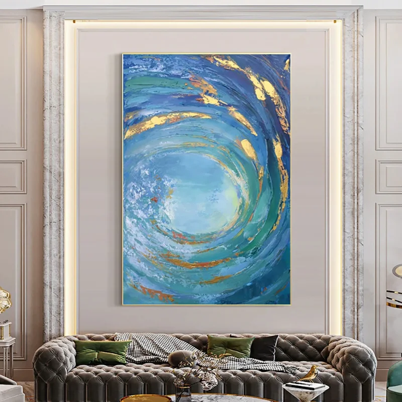 Hand Painted Starry Sky Artwork, Modern Living Room Decoration, Oil Painting, 3D Painting on Canvas, Wall Art, Abstract Painting