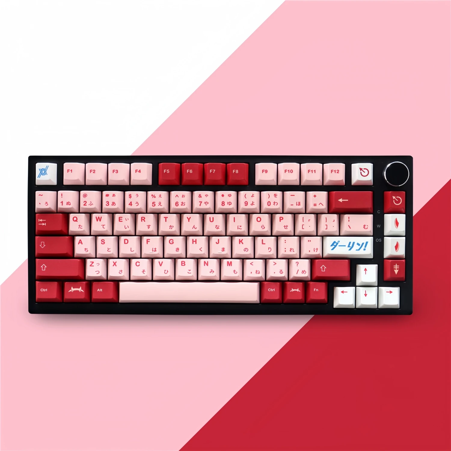Cute Darling 02 Style Japanese Keycaps Cherry Profile 129 Keys Dye Sublimation Pink Key Caps for Mx Switch Mechanical Keyboard