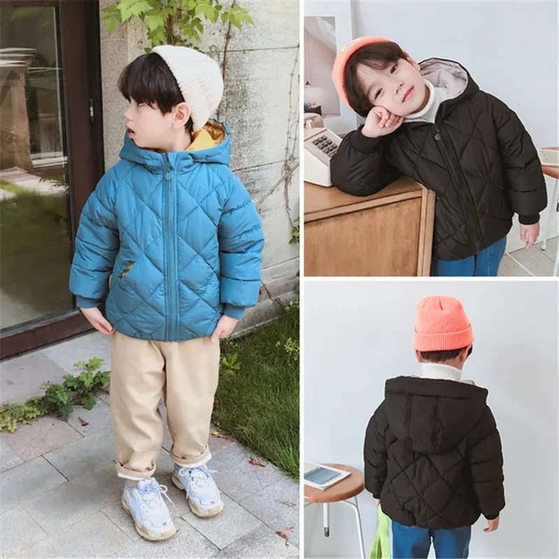 2024 Boys Jackets Children Hooded Outerwear Girls Warm Jacket Children Clothing Baby Outerwear Fashion Kids Zipper Coat Jacket