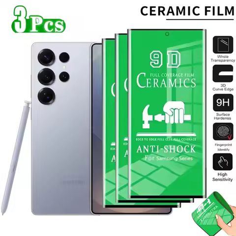 3Pcs HD Ceramic Film for Samsung Galaxy S25 S23 S24 Ultra S20 S21 S22 Plus Note 10 20 Ultra 9 10Plus Full Cover Screen Protector