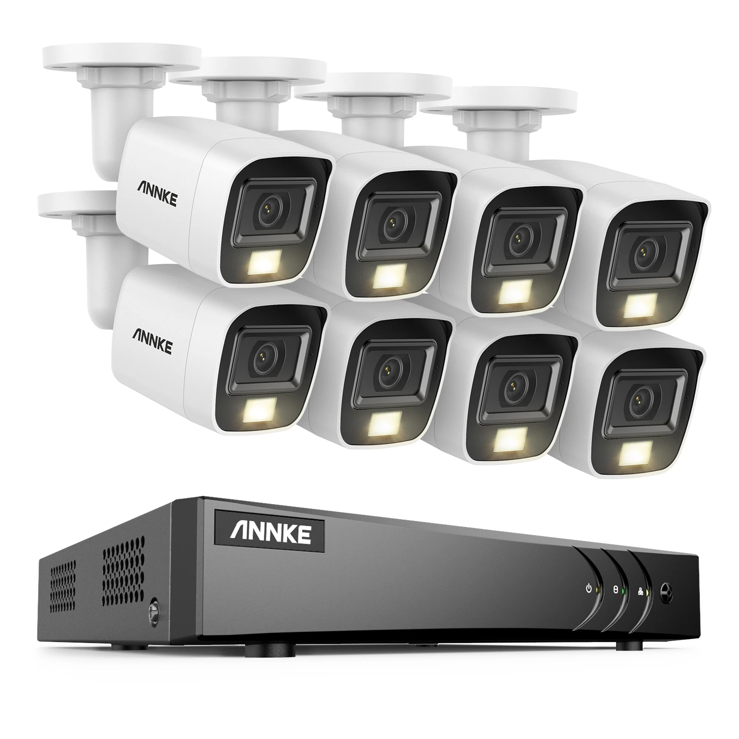 ADLK500 AI Smart Dual Light Camera 3K 5MP TVI IP67 Outdoor Bullet Microphone 8 Channel DVR CCTV Camera System