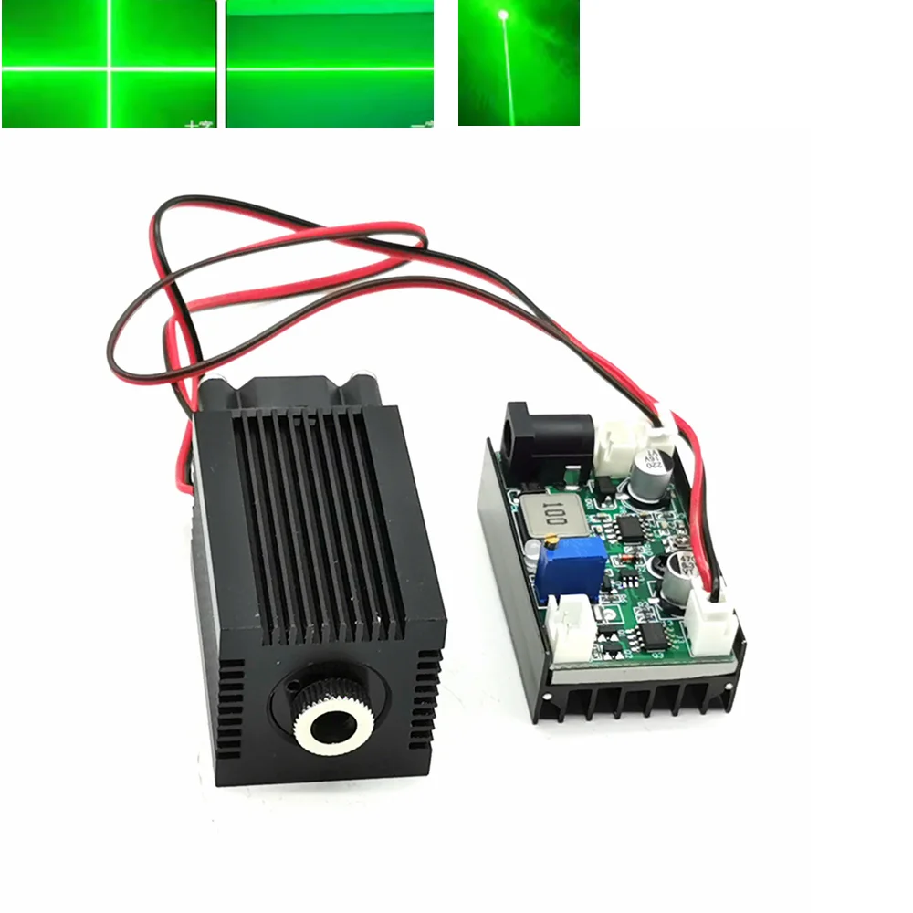 532nm 100mw 200mw Industrial Green Dot / Line/Cross Laser Module TTL & Fan Cooling 33*50