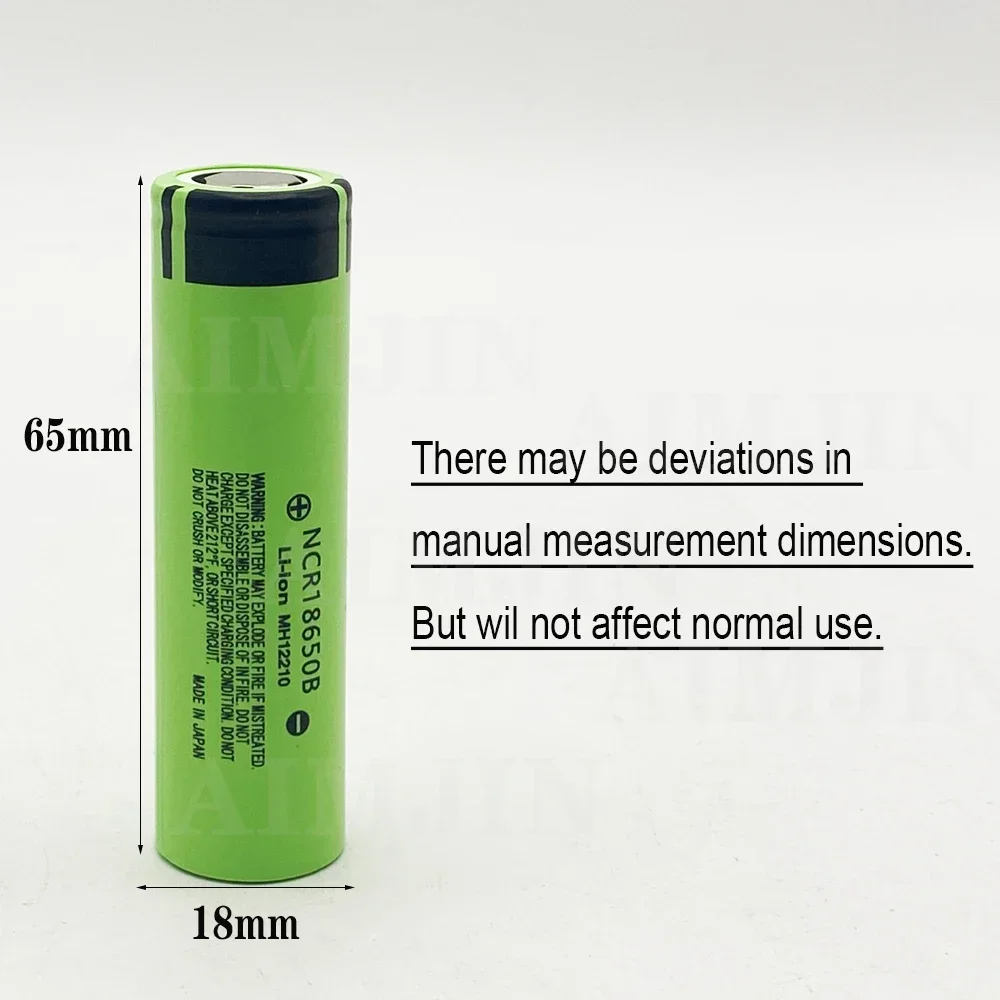 Bateria de lítio recarregável ncr18650b 34b 18650 bateria 3.7v 3000mah 34b para monitoramento, lanterna, ventilador portátil etc.