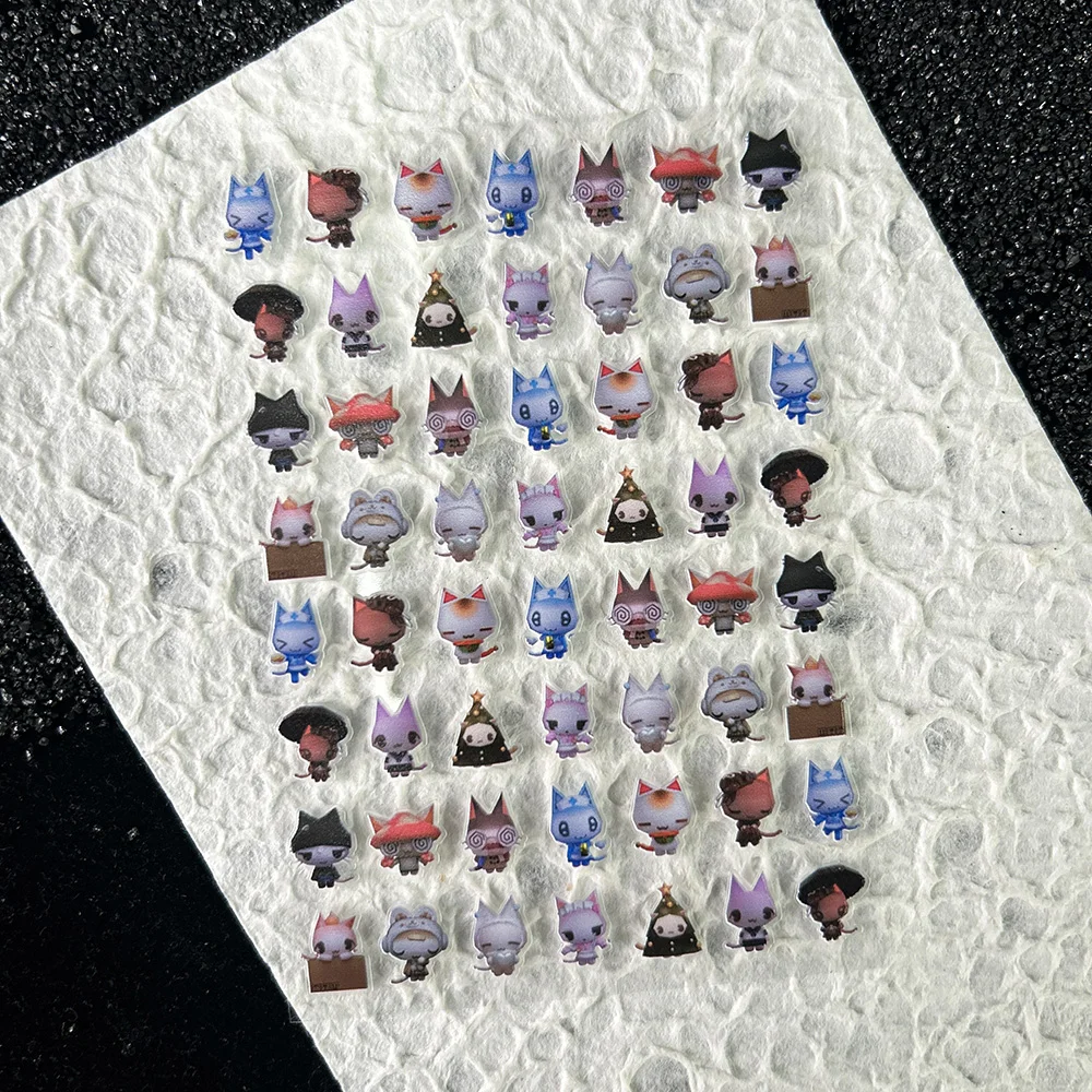 Kawaii Cat Y2k Stytle Sticker Nail Art Pvc Adhesive Scrapbook Waterproof Diy Charms Loptop Phone Case Sticker