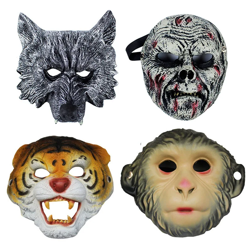 

Halloween masquerade animal party performance wolf mask bar horror cosplay monkey tiger mask