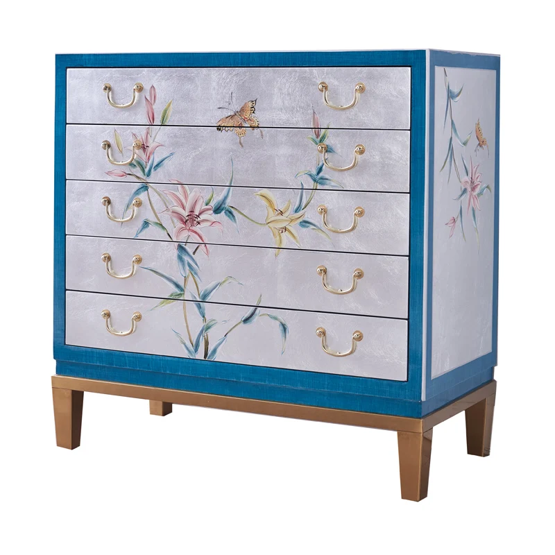 

Chest of Drawers Bedroom Locker Modern Chinese Style Five Six Chest of Drawer Home Entrance Cabinet