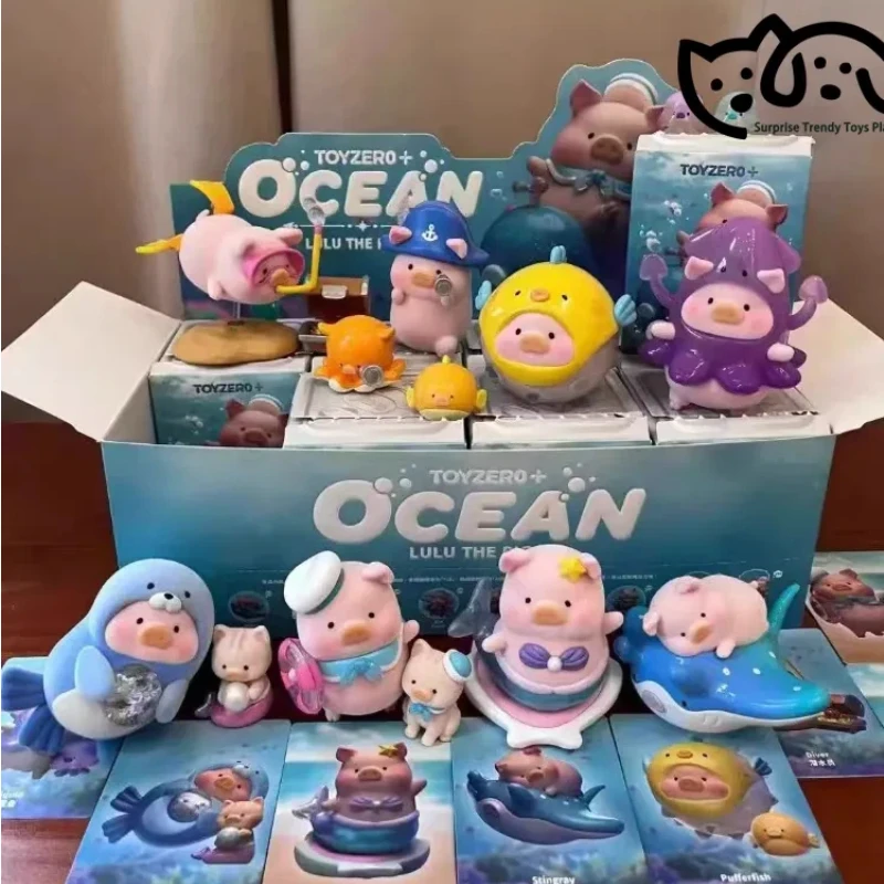 

Pig Me Lulu Pig Ocean Series Blind Box Flocked Figurine Desktop Ornament Home Decoration Birthday Gift For Adult Collectors
