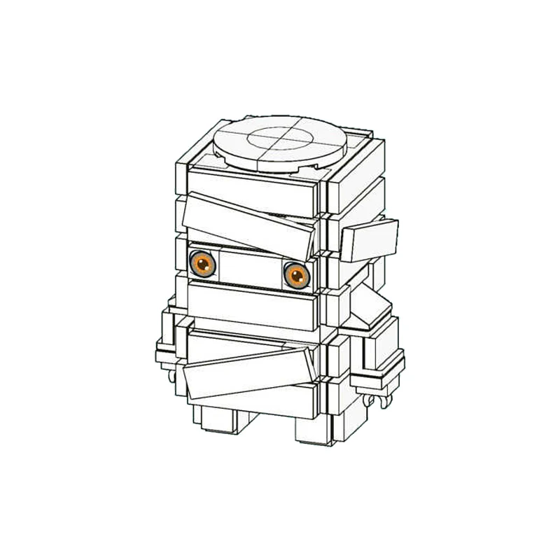 Faraone egiziano Mummia Bara Blocchi di costruzione MOC Creativo Testa quadrata Figure Modello di assemblaggio Puzzle Giocattolo per bambini Ragazzo Regalo di compleanno