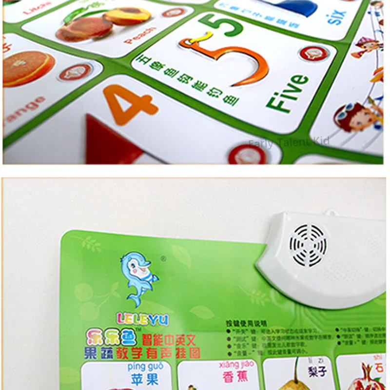 Pinyin Áudio Gráfico de parede para leitura, caracteres chineses, Imagem infantil, Enlightenment Card, Gráfico de parede Digital, Leia Brinquedos