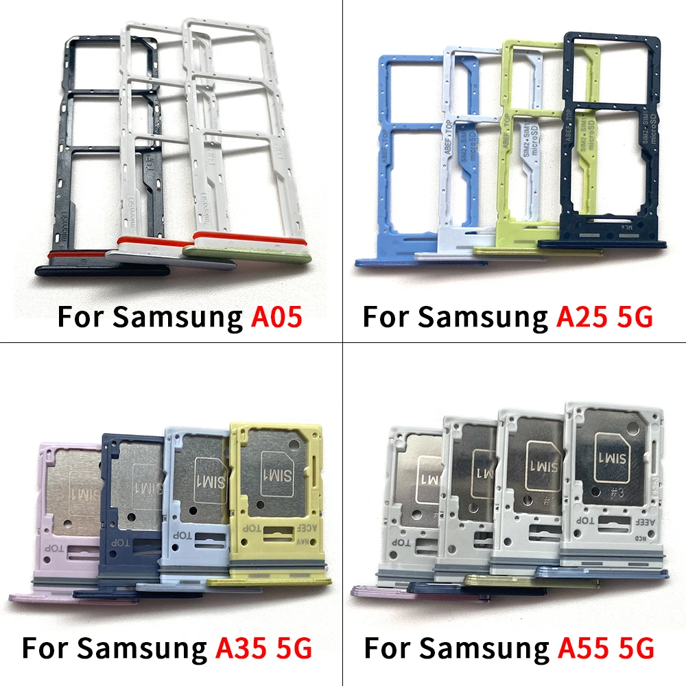 New For Samsung A15 A25 A35 A55 4G 5G SIM Card Slot SD Card Tray Holder Adapter Repair Parts