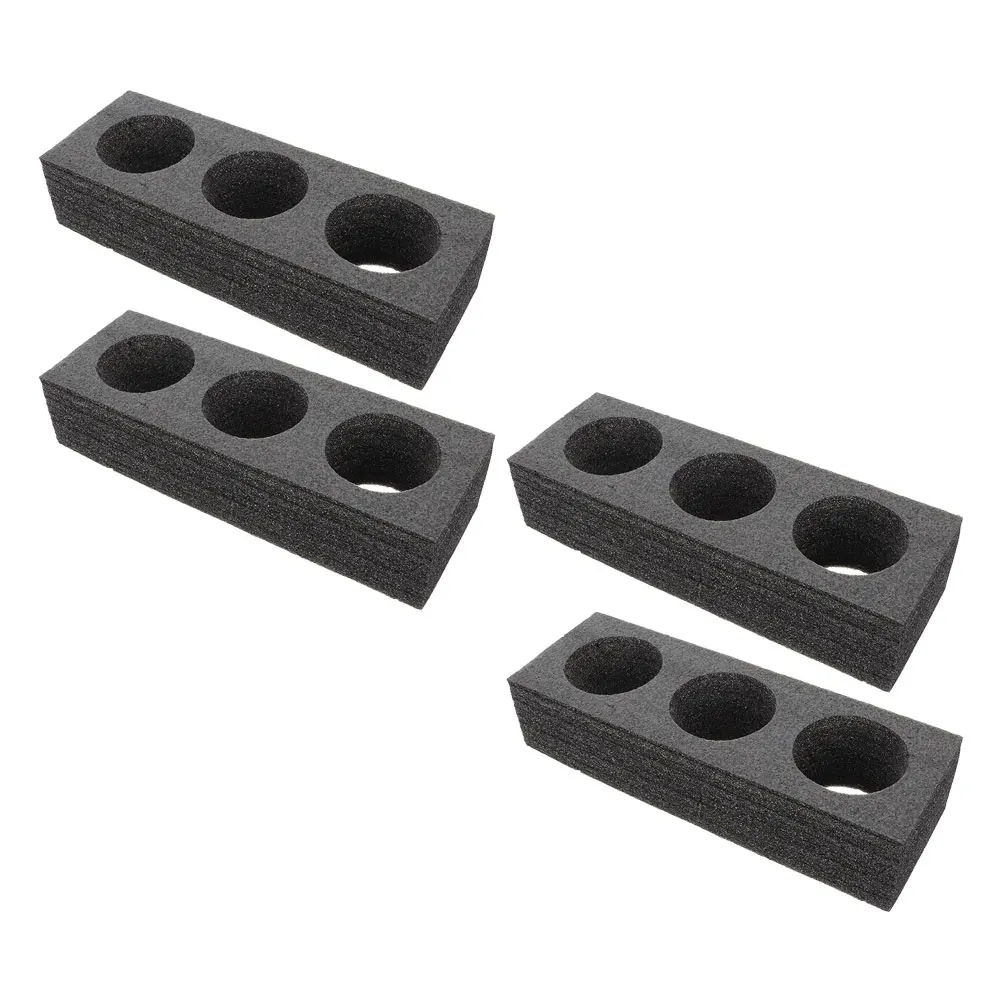 

4pcs Cup Holder Tray for Coffee Mug Drink Carrier Black Takeout Pearl Cotton Safe Practical Summer Winter Use