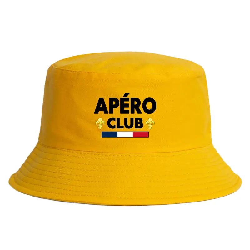 Moda Francia apero club Bob sombrero de cubo Reversible moda verano ropa de calle gorra de pescador sombrero de sol Unisex para hombres mujeres gorra de sol
