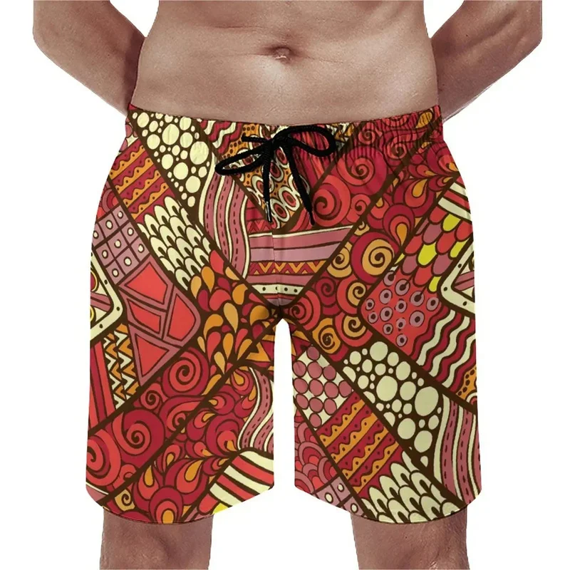 3D Printed Ethnic Short Pants For Men Vintage Pattern Beach Shorts Summer Fashion Children Street Board Shorts Surf Swim Trunks