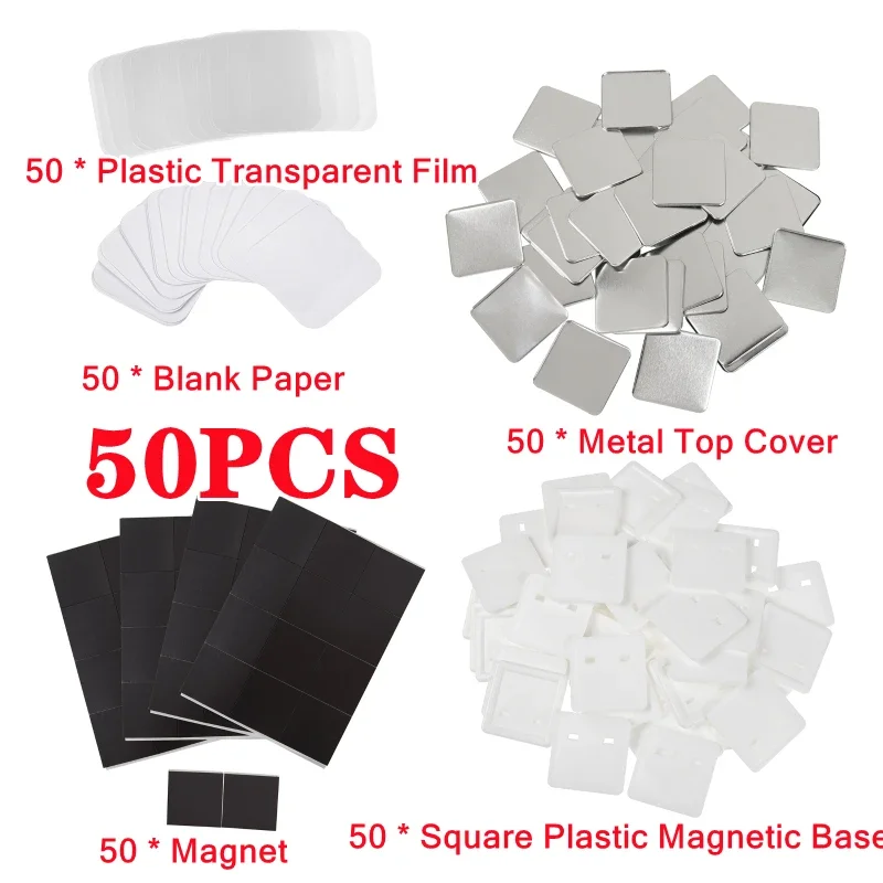 50x50mm vierkante koelkast badge persmachine roterende handmatige koelkastmagneet badge pinnen maken voor relatiegeschenken thuiskantoor