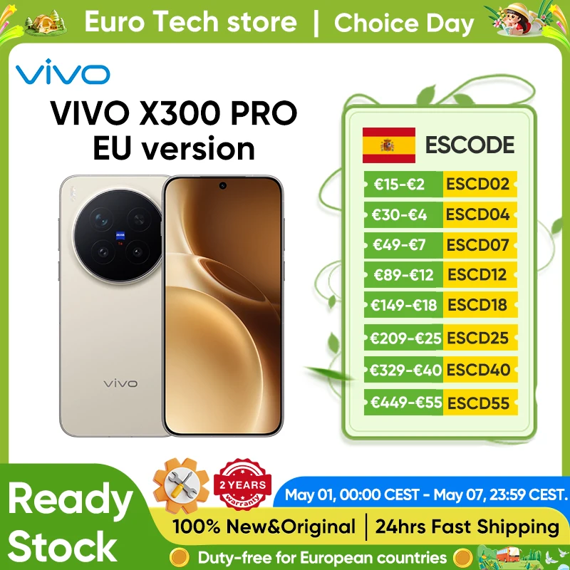 VIVO X300 PRO 5G Smartphone Versión Global MediaTek Dimensity 9500 Android 16 5440mAh 90W 6.78"AMOLED 200MP eSIM NFC