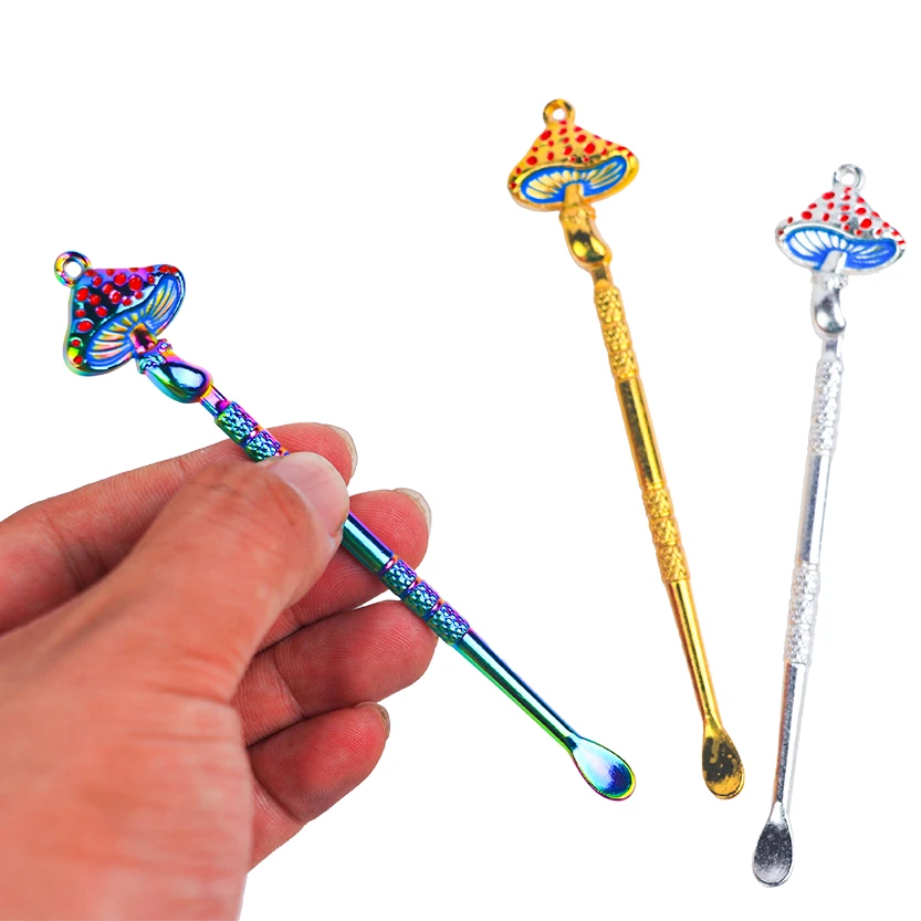 Metal Mini Shovel Scoop 11.8cm Portable Mushroom Style Cleaning Spoon Smoking Tool view 5