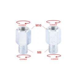 スクーターおよびオートバイのリアミラーアダプター,2個のペア,m10 m8 mm,防蚊,左右のハンドスレッド交換ネジ,カップリングナット