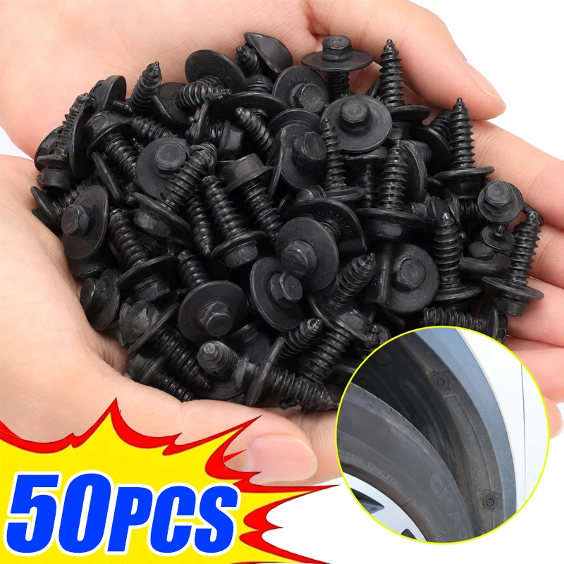 Black Fender Liner Screws for BMW E39 E60 F30 Mercedes Benz Wheel Arch Under Engine Splash Guard Self Tapping Bolt Fasteners