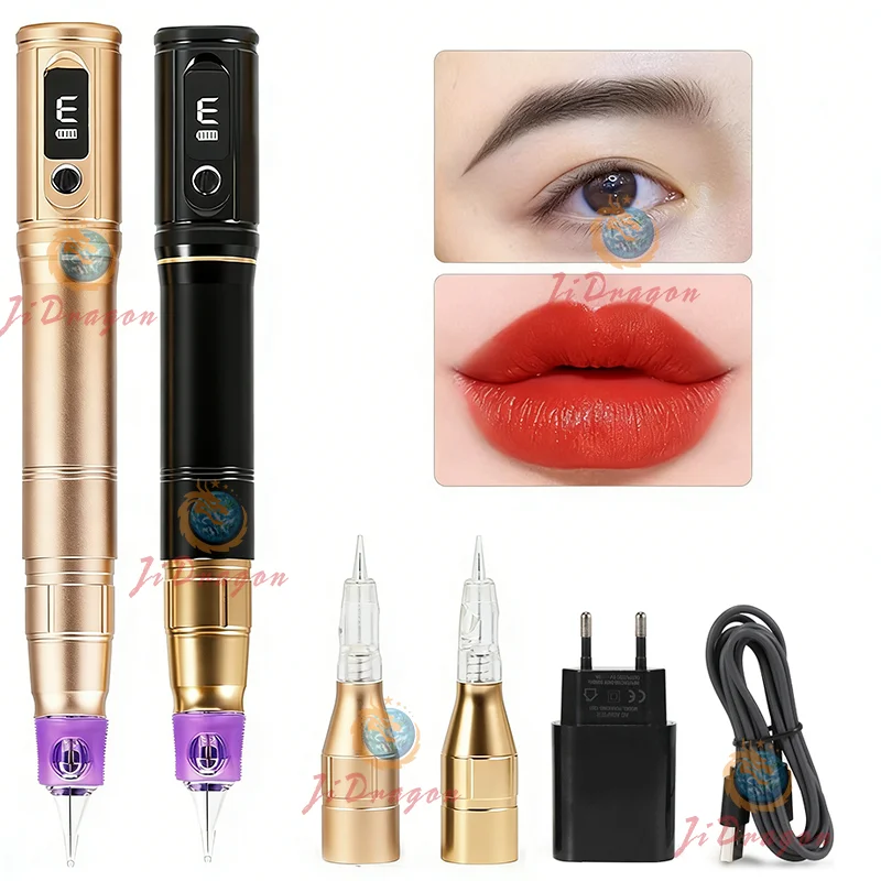 

Беспроводная тату-машинка PMU: профессиональный набор для перманентного макияжа, микроблейдинга бровей, губ, SMP и боди-арта.